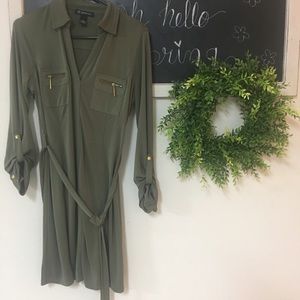 Olive green utility dress